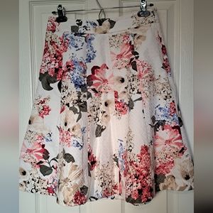 White House Black Market Floral Midi Skirt